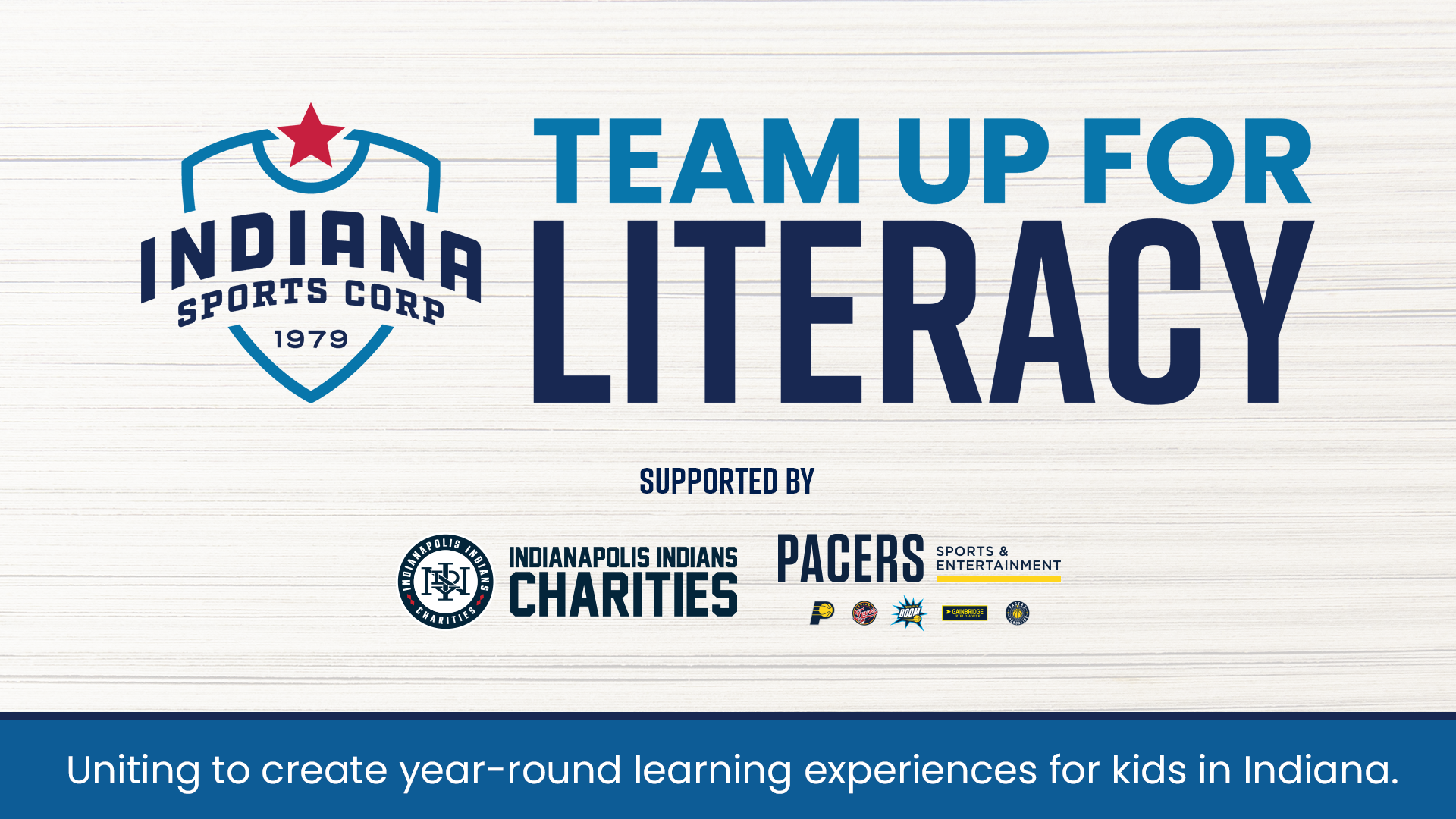 Indiana Sports Corp Expands Team Up for Literacy Initiative with Support from Indianapolis Indians Charities and Pacers Sports & Entertainment